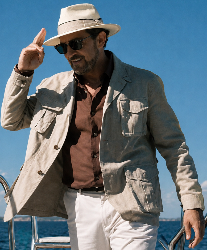 Above and Below Antonio Banderas White Cotton Jacket - Image 1